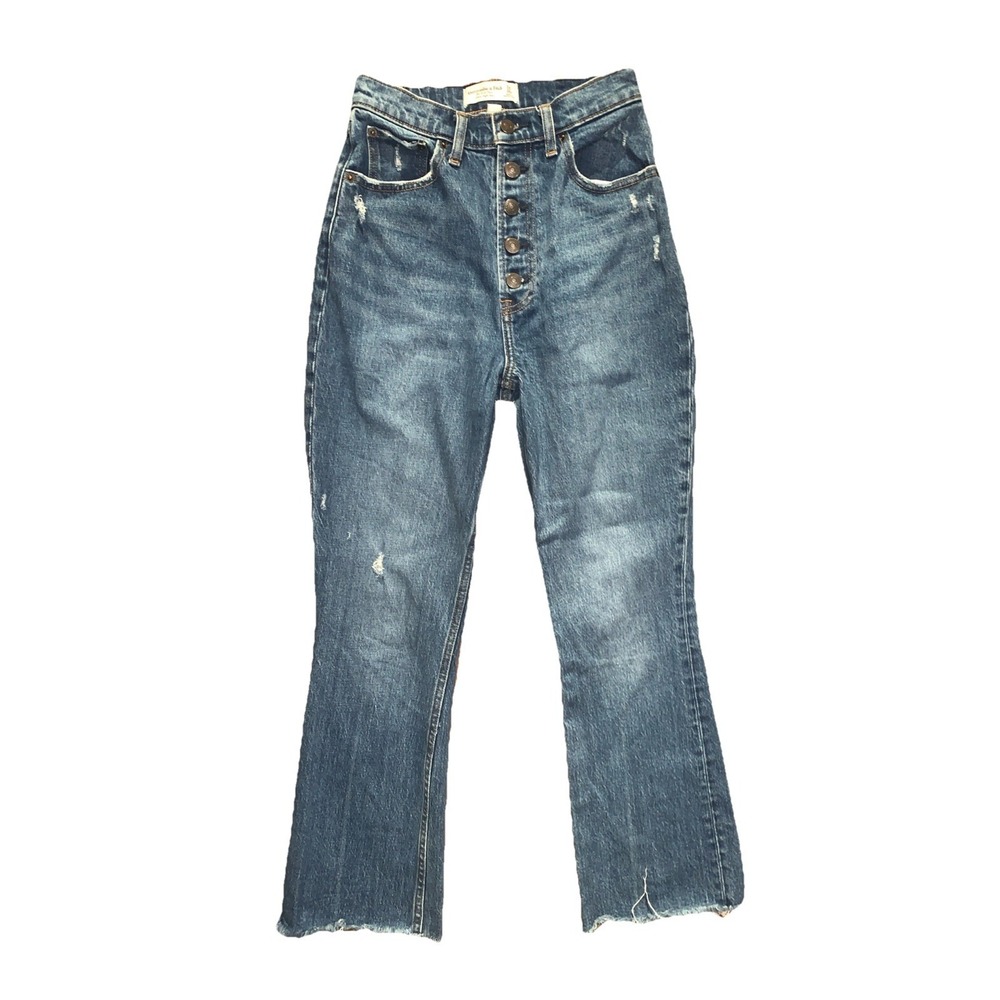 Abercrombie & Fitch Jeans 24/00 The‎ Kick Flare Ultra High Rise Denim Raw Hem